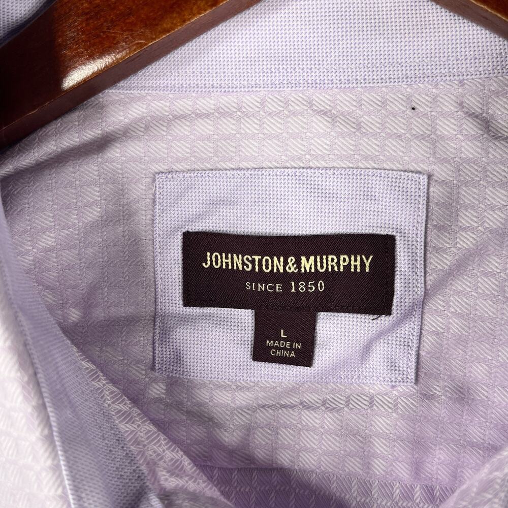 Johnston & Murphy Shirt Large Pink Check Flip Cuff Casual Button Up Long Sleeve - Picture 4 of 10